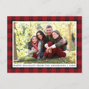 Rustic Red Play Family Photo Glad helg Vykort