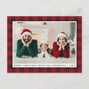 Rustic Red Play Family Photo God jul Vykort