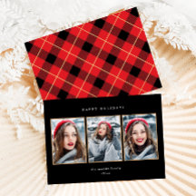 Rustic Red Play Faux Guld Tre fotojul