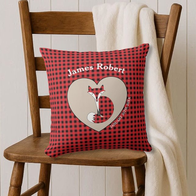 Rustic Red Play Fox Anpassningsbar Baby Pillow Kudde (Skapare uppladdad)