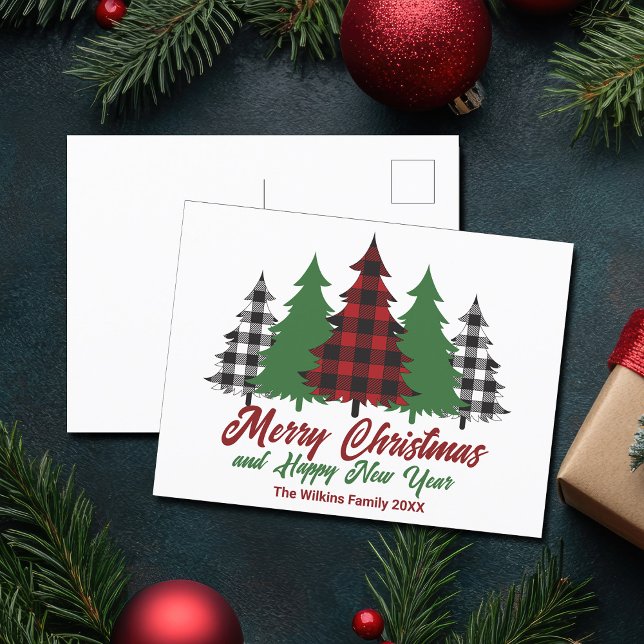 Rustic Red Play God jul Gott nytt år Helg Vykort (Skapare uppladdad)