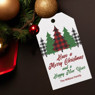Rustic Red Play God jul Gott nytt år Presentetikett