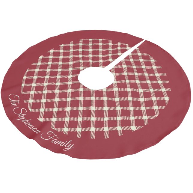 Rustic Red Play med Family Namn Julgransmatta Borstad Polyester (Vinklad)