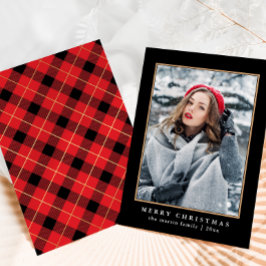 Rustic Red Play med Faux Guld Photo-jul Julkort