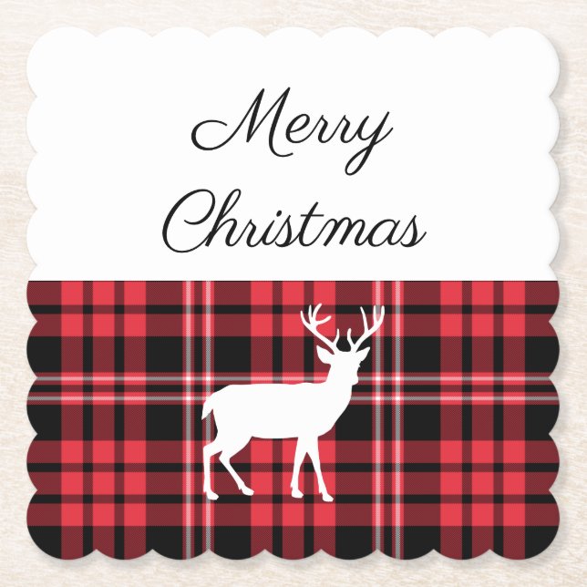 Rustic Red Play Stag God jul Underlägg Papper (Framsida)