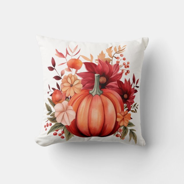 Rustic Red Pumpkin Home Sweet Home Pillow Kudde (Framsida)
