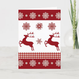 Rustic Red Reindeer Silhouettes Greeting Card Kort