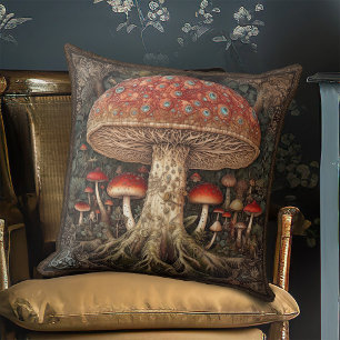 Rustic Red Spoted Mushroom Botanical Festival Kudde