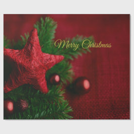 Rustic Red Star & Gräs Julafton Papper Presentpapper