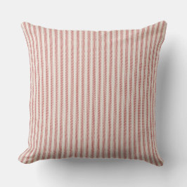 Rustic Red Stripe Fransk Ticking Kudde