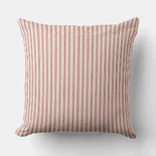 Rustic Red Stripe Fransk Ticking Kudde