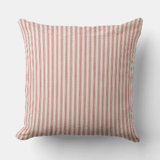 Rustic Red Stripe Fransk Ticking Kudde