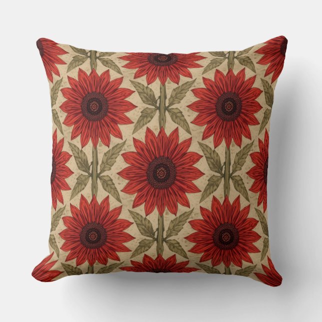 Rustic Red Sunsun Dekorativ kudde (Framsida)