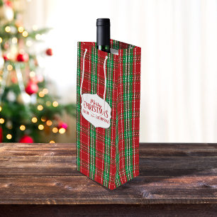 Rustic Red Tartan Play Winter Mönster Monogram