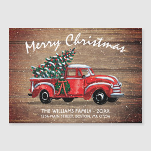 Rustic Red Vintage Lastbil Julens Flytta Magnet