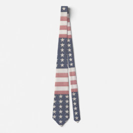 Rustic Red White och Blue Vintage Flagga Slips