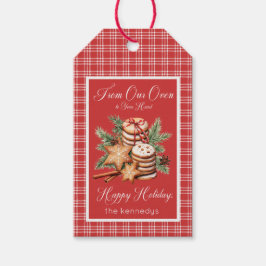 Rustic Red & White Play Cookie-fack Presentetikett