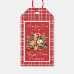 Rustic Red & White Play Cookie-fack Presentetikett
