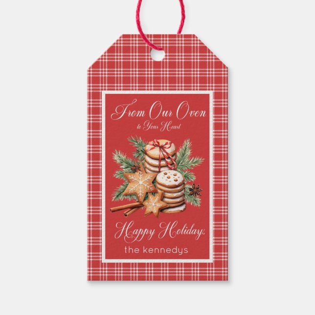 Rustic Red & White Play Cookie-fack Presentetikett (Framsidan)