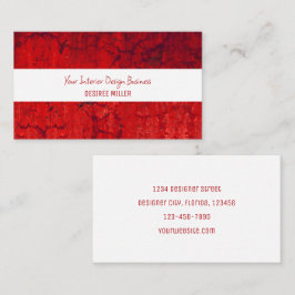 Rustic Red White Vintage Struktur Visitkort