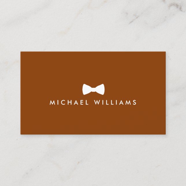 Rustic Refined Manar Bow Tie Logotyp på Caramel Br Visitkort (Framsida)