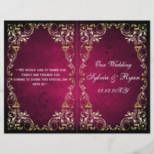 Rustic Regal Ornamental Fuchsia och Guld Bröllop
