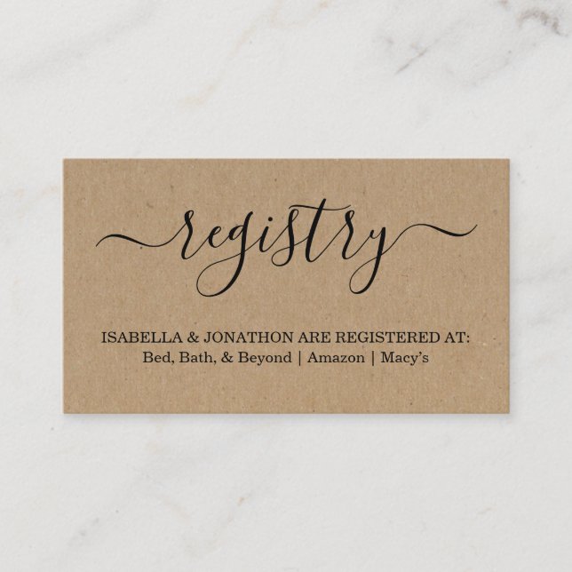 Rustic Registry Insert/Enclosure for Investigation Tilläggskort (Framsida)