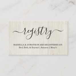 Rustic Registry Insert/Enclosure for Investigation Tilläggskort