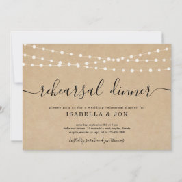 Rustic Rehearsal Dinner-inbjudan Meddelande
