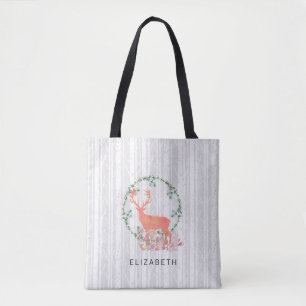 Rustic Reindeer Boho Watercolor Anpassningsbar Tygkasse