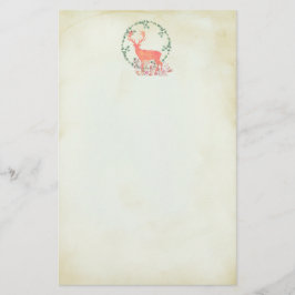 Rustic Reindeer Boho Watercolor Brevpapper