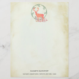 Rustic Reindeer Boho Watercolor Personlig