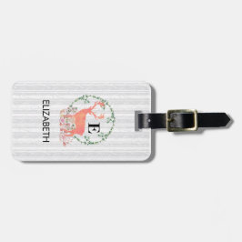 Rustic Reindeer Boho Watercolor Personlig Bagagebricka