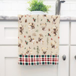 Rustic Reindeer Farmhouse Family Namn Monogram Kökshandduk<br><div class="desc">Med ett första monogram tillsammans med ett efternamn och ett fastställt datum och ett vackert lantbruk. Lägg till anpassningsbarnas ordalydelse till den här designen genom att använda rutorna "Redigera den här designmallen" på objektets höger eller klicka på den blå "Anpassa den" för att ordna texten, ändra typsnitt och färg och...</div>