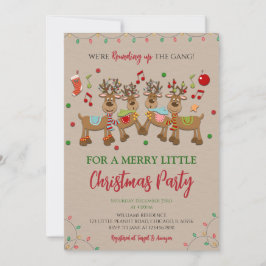 Rustic Reindeer jul Party Inbjudningar