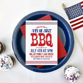 Rustic Retro 4:e juli BBQ Inbjudningar
