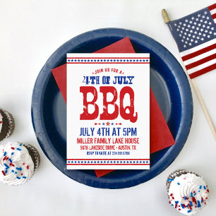 Rustic Retro 4:e juli BBQ Inbjudningar