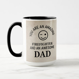 Rustic Retro Beige Marble Mönster Firefighter Papp Mugg
