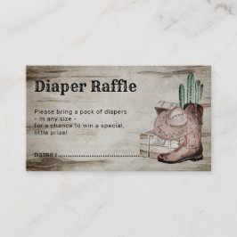 Rustic Retro Diaper Raffle Baby Cowboy Tilläggskort
