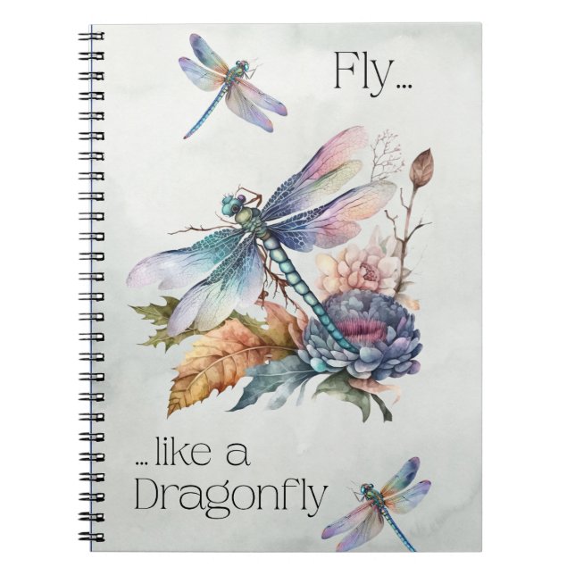 Rustic Retro flyger som en Dragonfly Anteckningsbok (Framsidan)