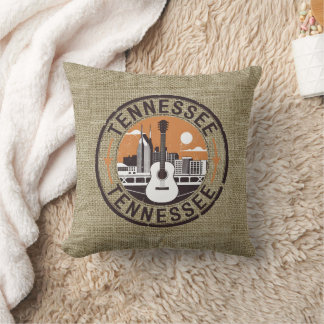 Rustic Retro Tennessee Travel Frimärke Kudde