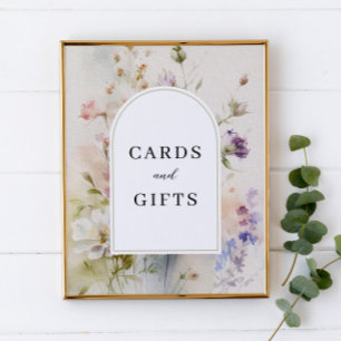 Rustic Retro Wildblommor Cards & Gifts-tecken Poster