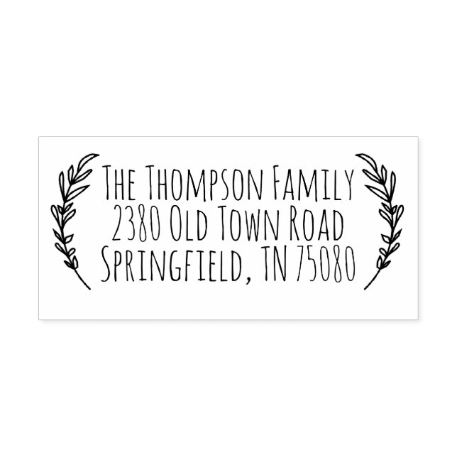 Rustic Returadress Self Inking Frimärke Sprig Självfärgande Stämpel (Design)