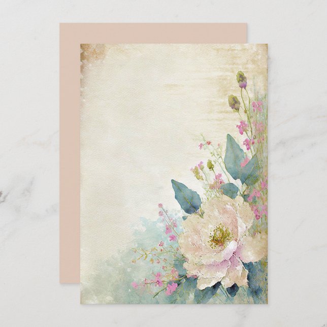 Rustic ro blank bröllop inbjudningar (Fram/baksida)