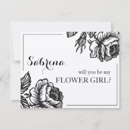 Rustic Ro Blommor blir du min blomma flicka Inbjudningar