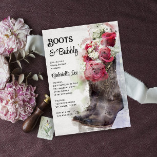 Rustic Ro Boots & Bubly Western Möhippa Inbjudningar
