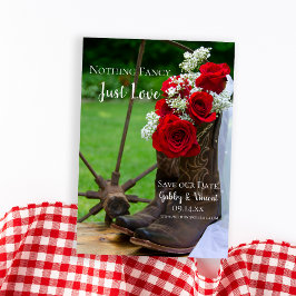 Rustic Ro CowboyBoots Westerna Bröllop Spara Datumet