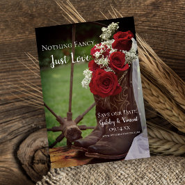 Rustic Ro CowboyBoots Westerna Bröllop Spara Datumet