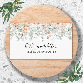 Rustic Ro Flower Eucalyptus Greenery Blommigt Visitkort