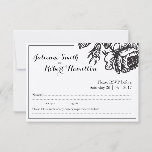 Rustic Ro Flowers Bröllop OSA Card (Framsida)